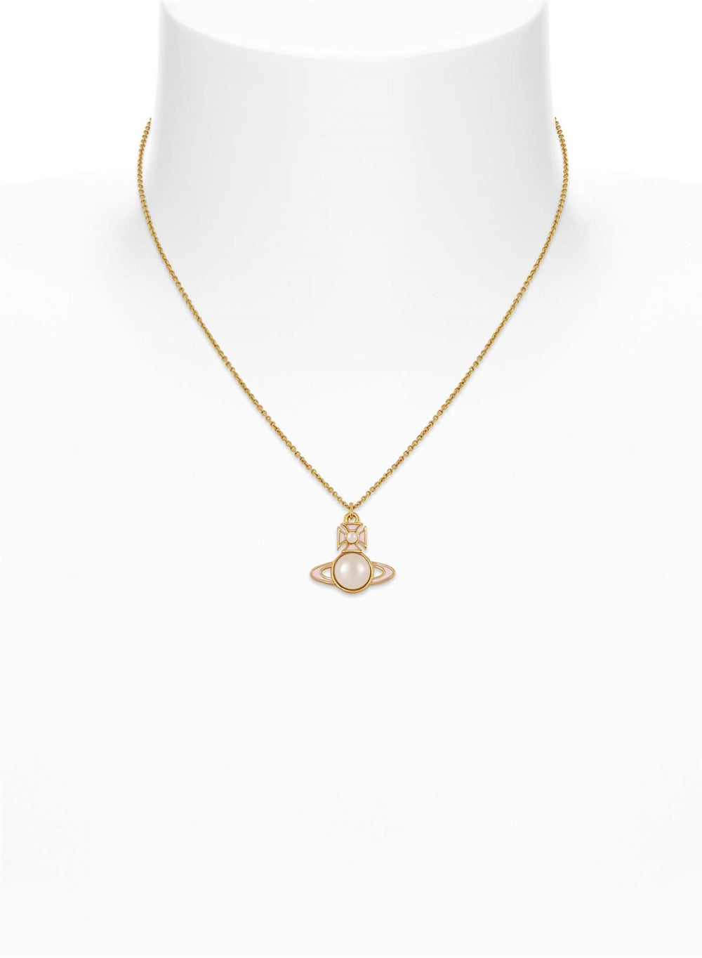 Vivienne Westwood Gold Tillya Pink Pearl Orb Necklace