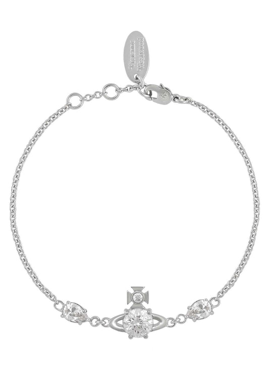 Vivienne Westwood Silver Joaquina Crystal Orb Bracelet