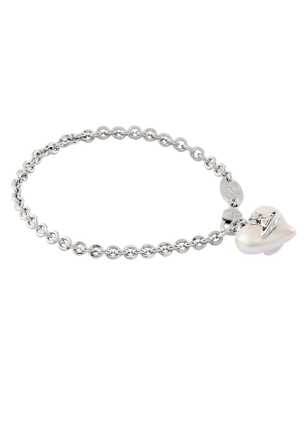Vivienne Westwood Silver Sheryl Pearl Heart Bracelet