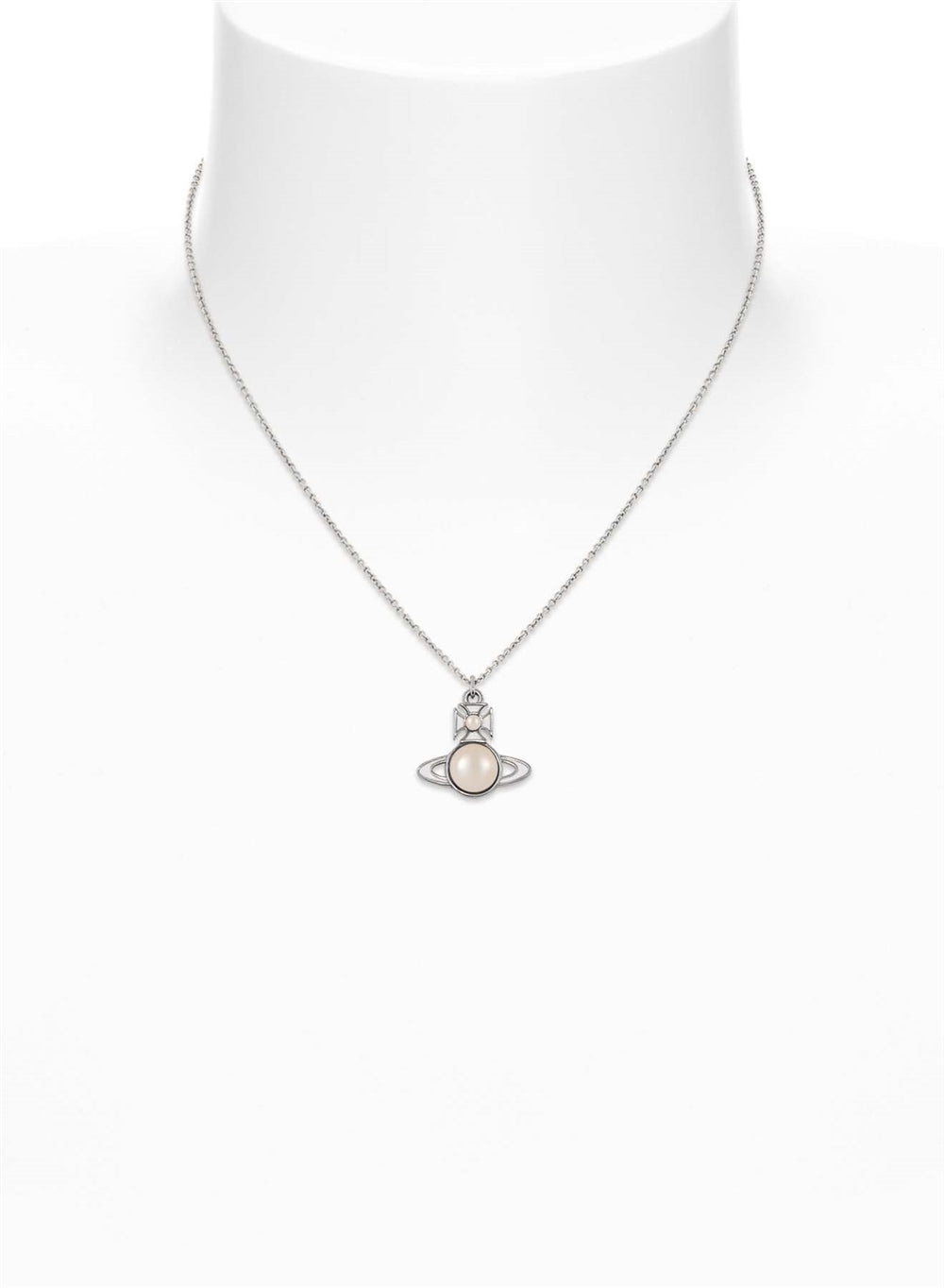Vivienne Westwood Silver Tillya White Pearl Orb Necklace
