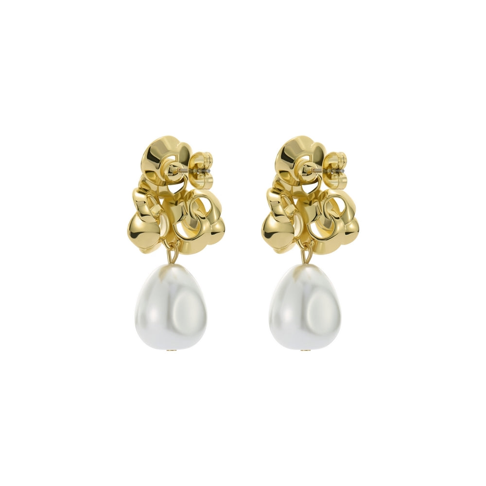 Ted Baker Gold Florelle Pearl Flower Drop Earrings