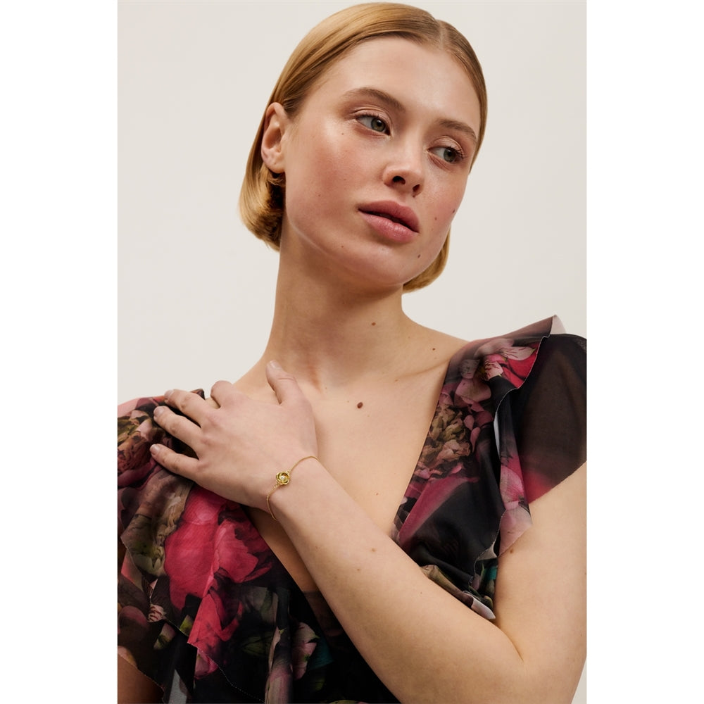 Ted Baker Gold Florie Pearl Flower Slider Bracelet