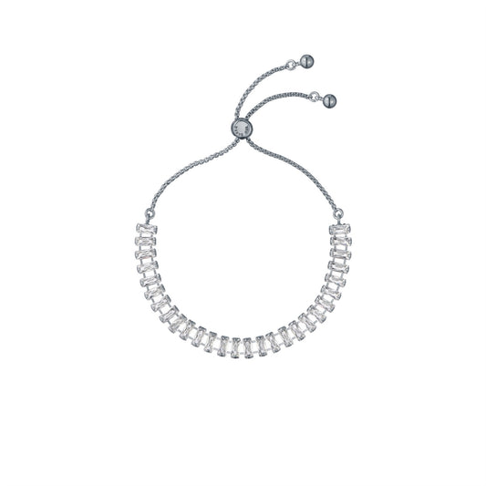 Ted Baker Silver Isabela Crystal Baguette Slider Bracelet