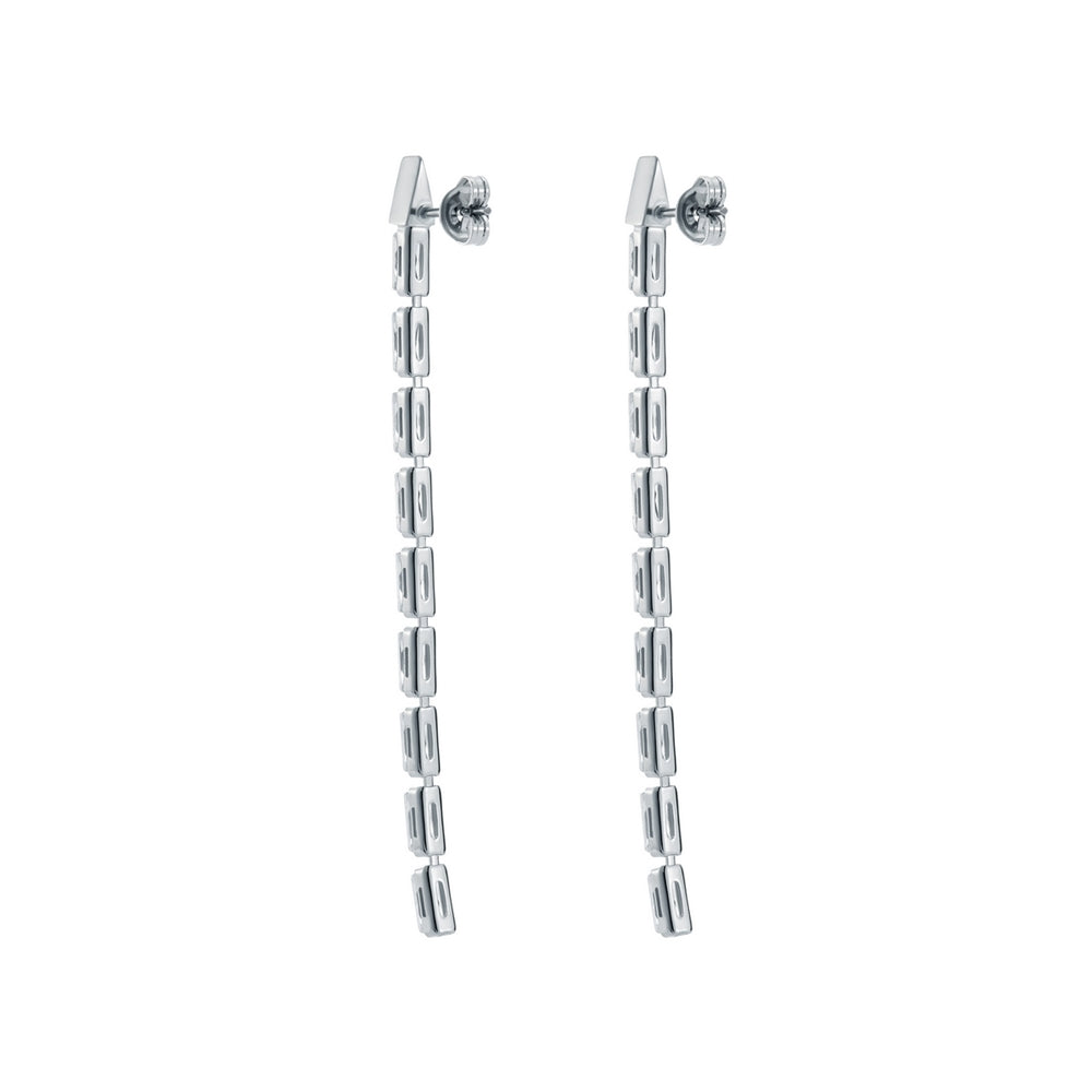 Ted Baker Silver Isalie Crystal Baguette Slinky Drop Earrings