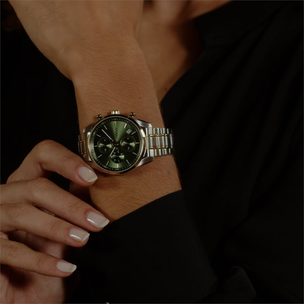 Boss Grand Tour Green & Gold Watch