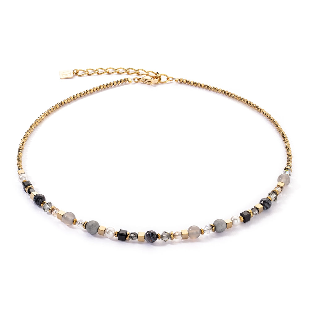 Coeur De Lion Gold Festive Spheres Graphite Necklace