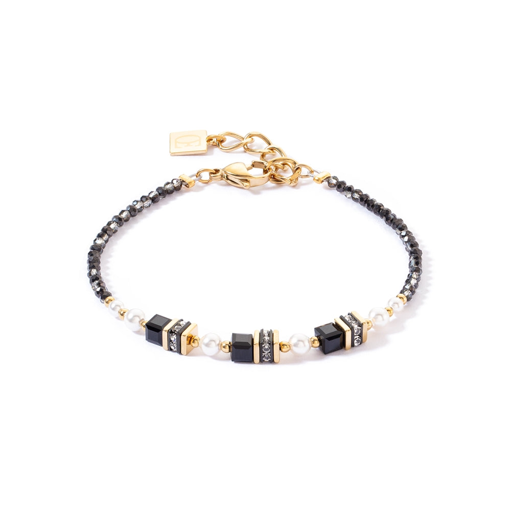 Coeur De Lion Gold Sparkling Princess Black Bracelet