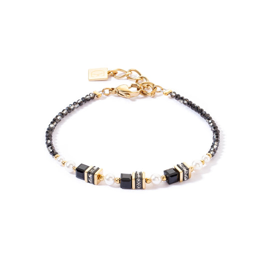 Coeur De Lion Gold Sparkling Princess Black Bracelet