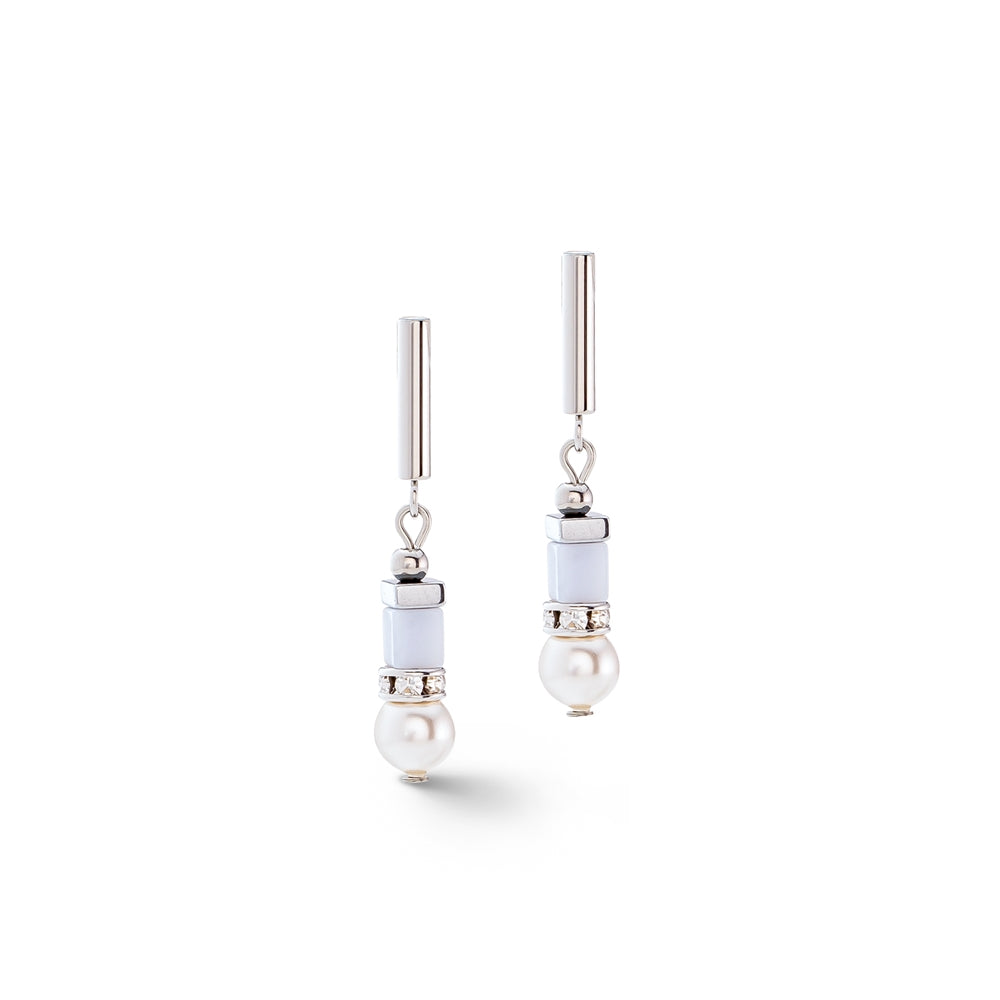 Coeur De Lion Silver Precious Fusion Offset Drop Earrings