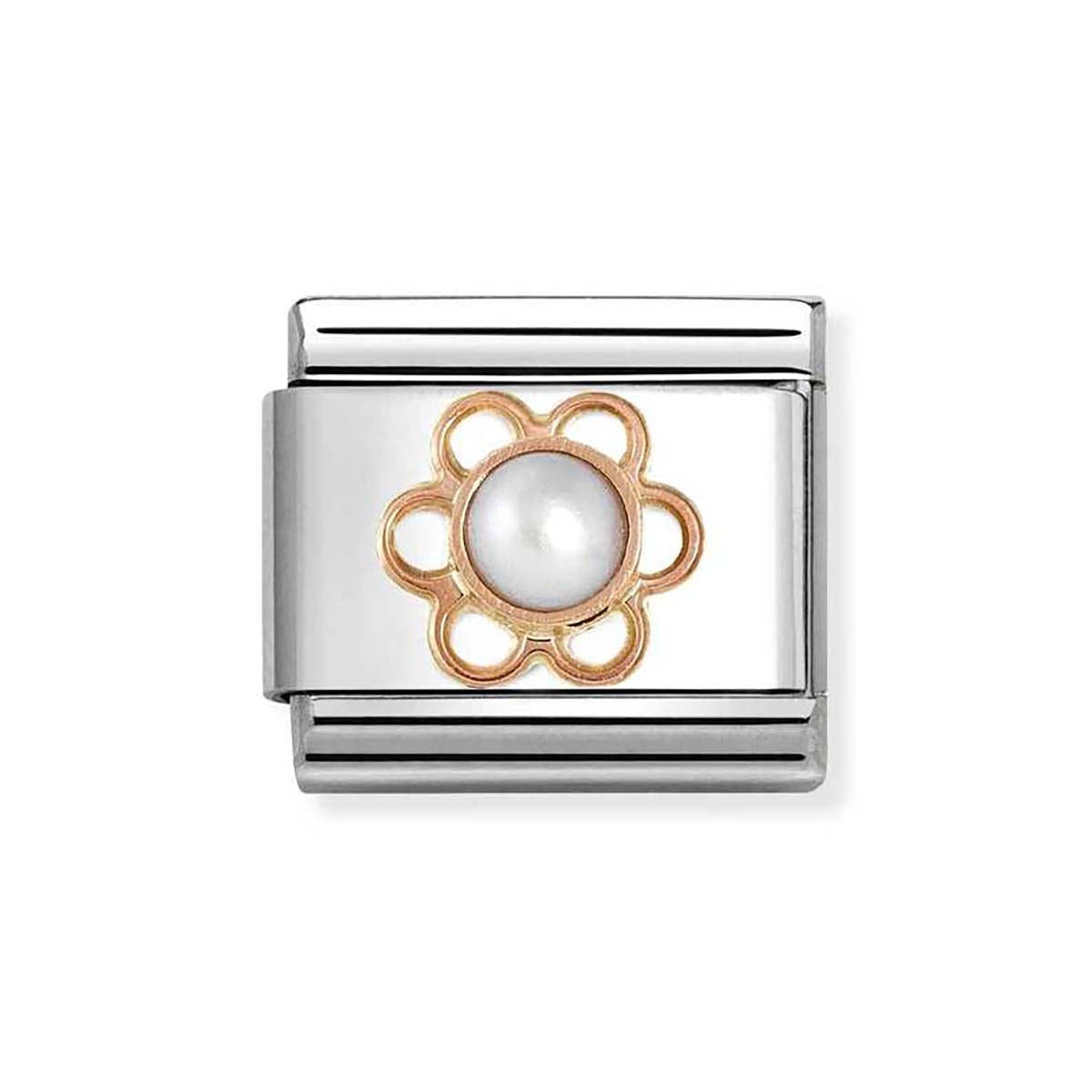Nomination Rose Gold Flower and White Pearl Charm