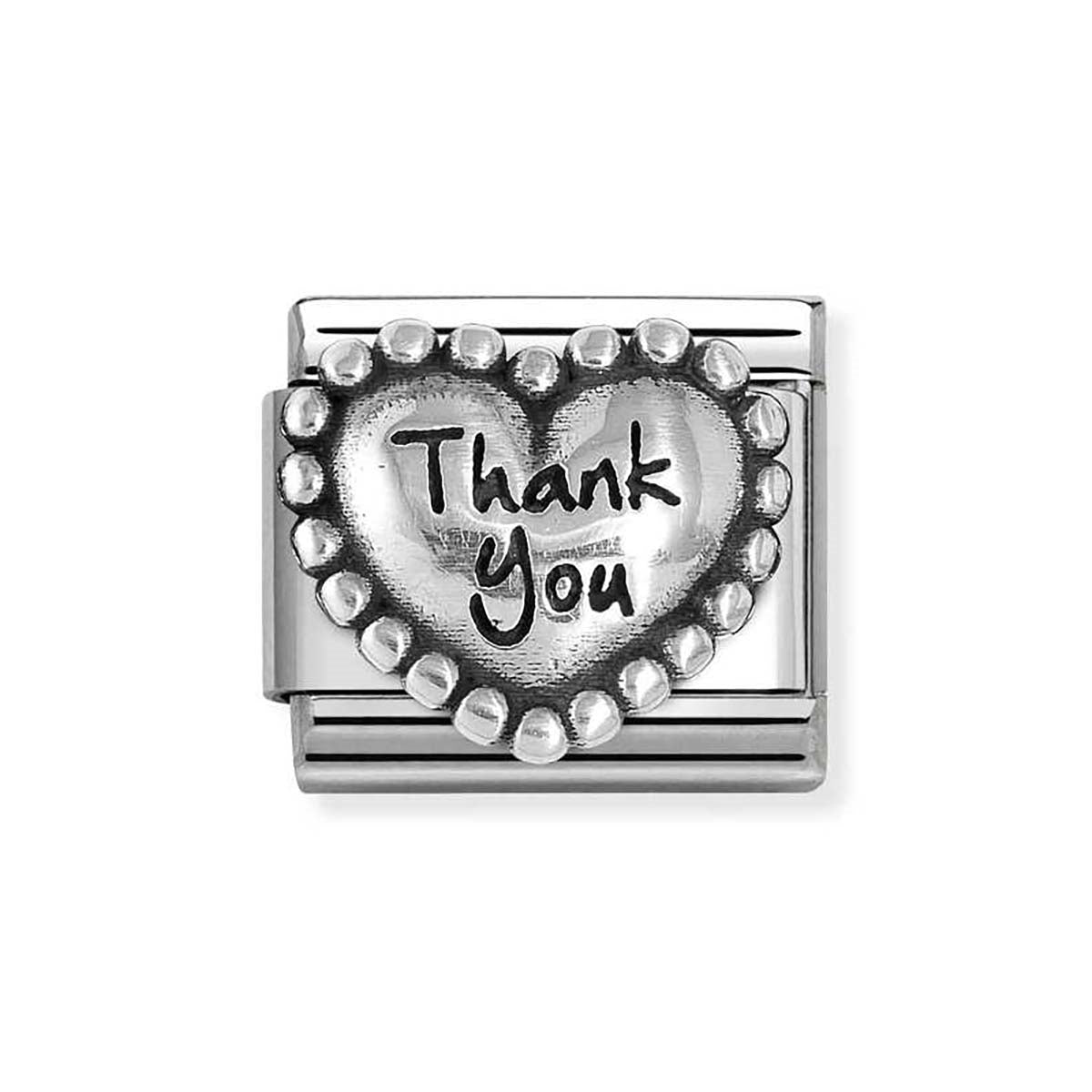 Nomination Heart with Dots Thank You Charm