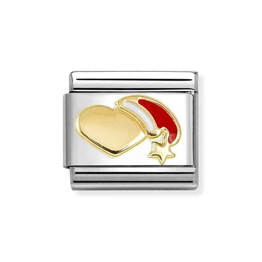 Nomination Heart with Red Santa Hat Charm