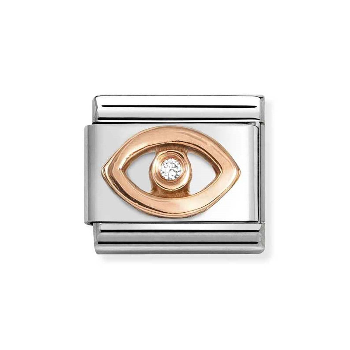 Nomination Rose Gold White Crystal Eye Charm