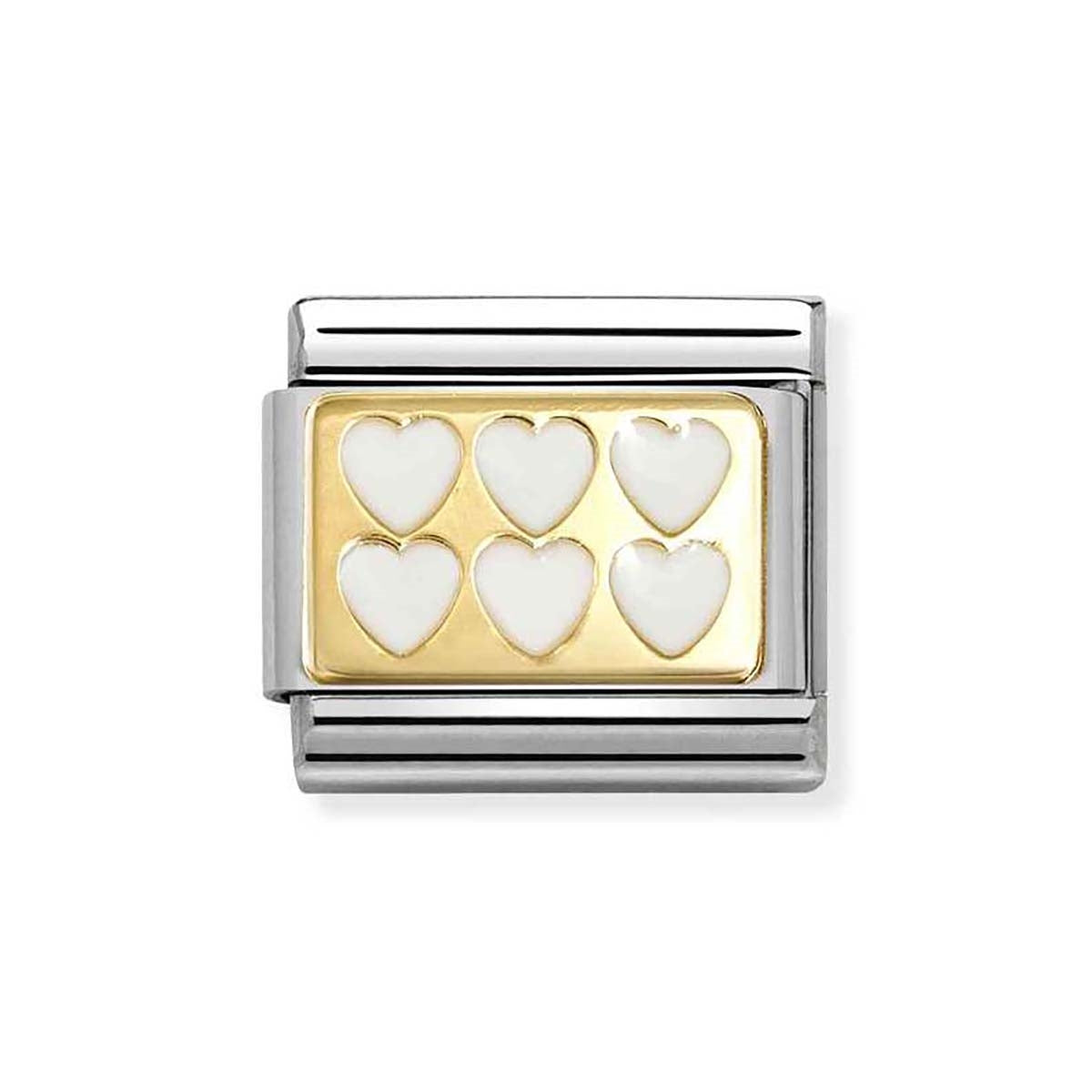 Nomination White Line of Hearts Charm