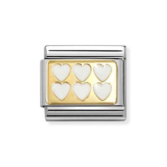 Nomination White Line of Hearts Charm