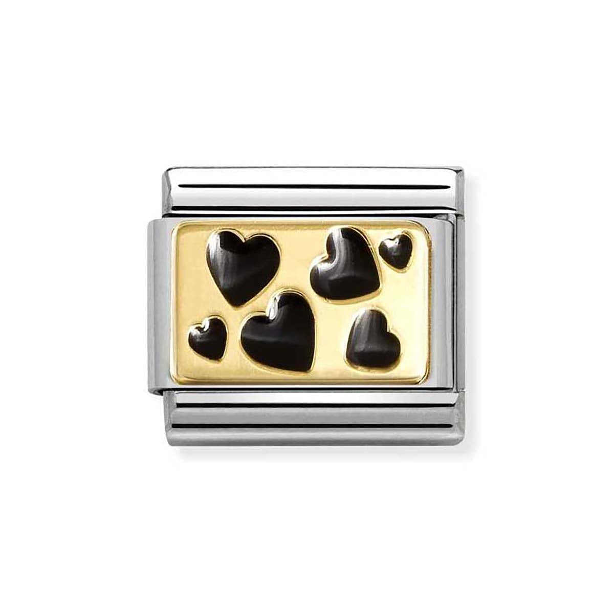 Nomination Black Scattered Hearts Charm