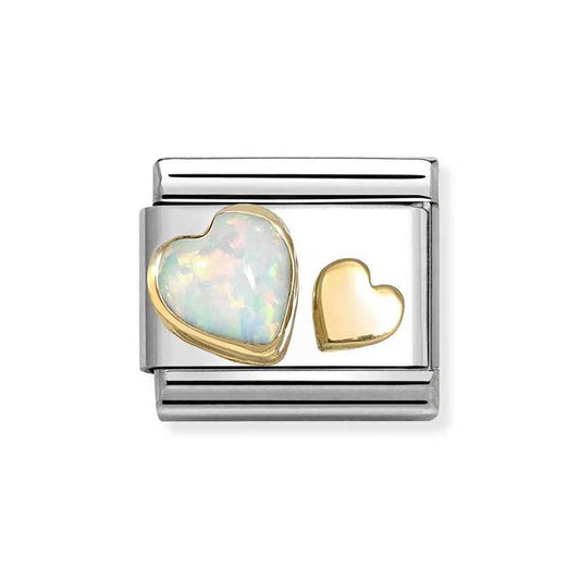 Nomination White Opal Heart Charm