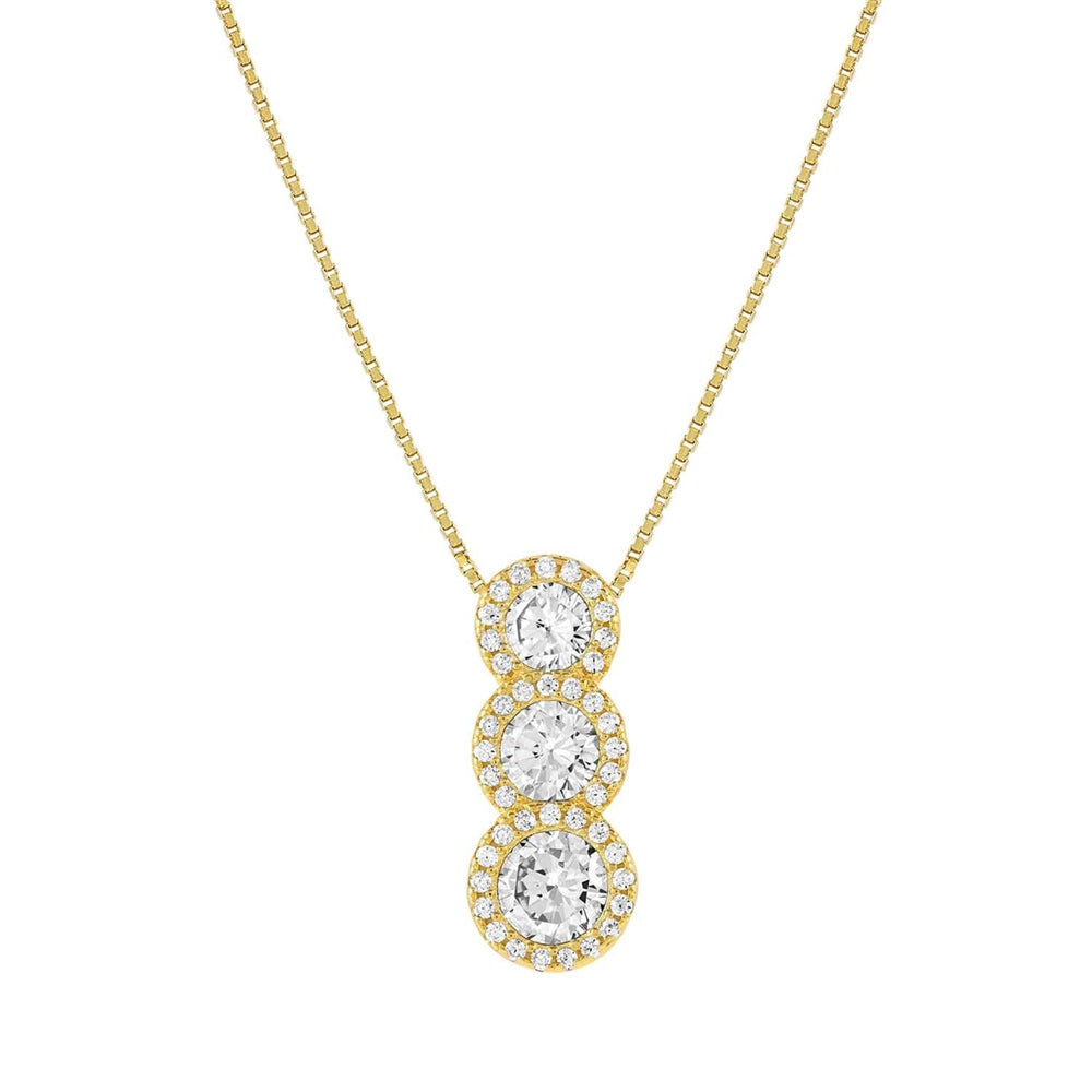 Nomination Seidivina Gold Triple White Halo Necklace