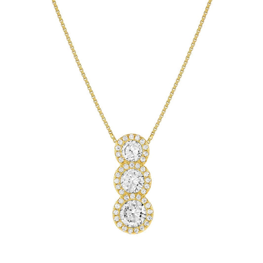 Nomination Seidivina Gold Triple White Halo Necklace