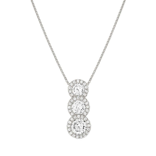 Nomination Seidivina Silver Triple White Halo Necklace