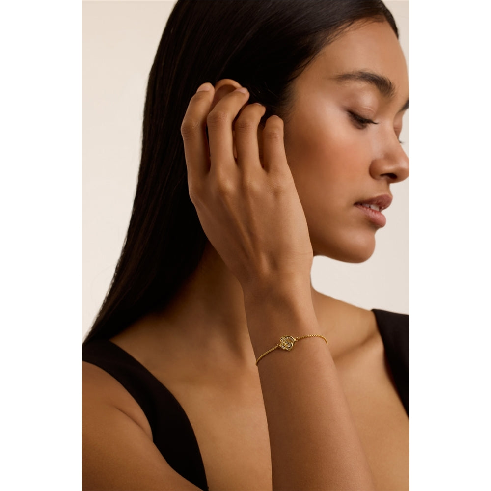 Ted Baker Gold Florina Crystal Flower Slide Bracelet
