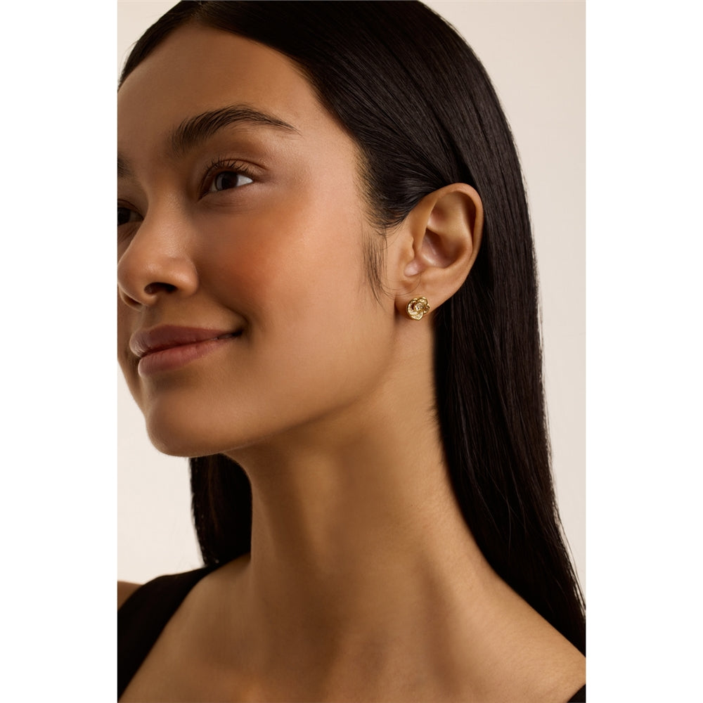 Ted Baker Gold Florine Crystal Flower Stud Earrings