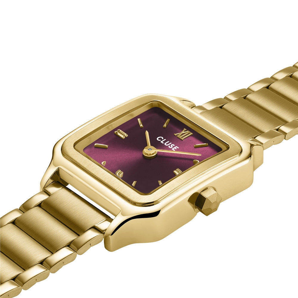 CLUSE Gold Petite Gracieuse Square Cherry Watch