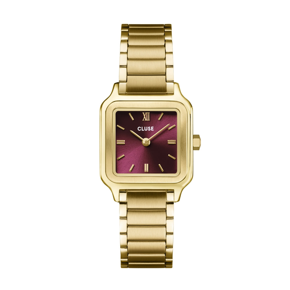CLUSE Gold Petite Gracieuse Square Cherry Watch
