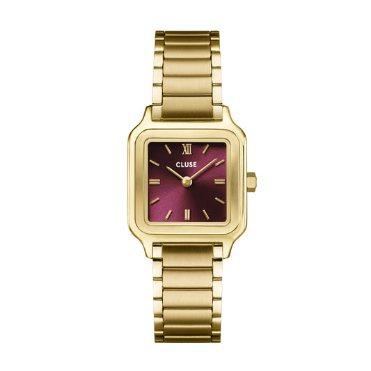CLUSE Gold Petite Gracieuse Square Cherry Watch