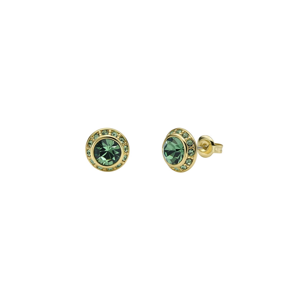 Ted Baker Gold Soletia Solitaire Sparkle Green Halo Studs