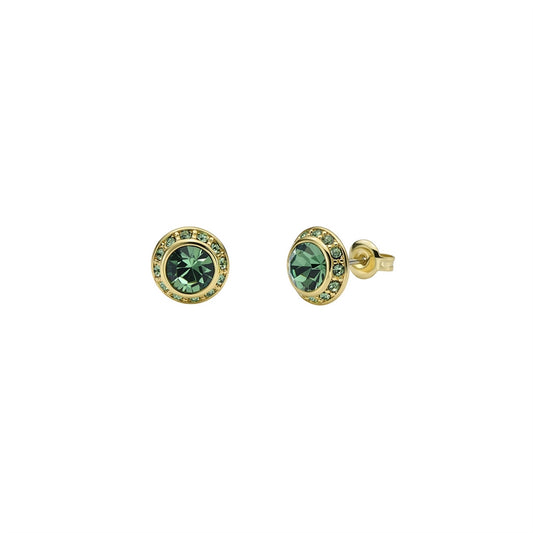 Ted Baker Gold Soletia Solitaire Sparkle Green Halo Studs