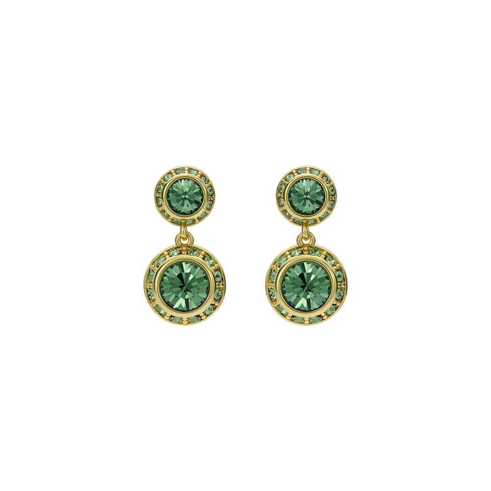 Ted Baker Gold Sollia Solitaire Sparkle Green Halo Drop Earrings