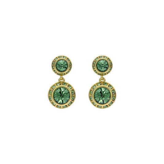 Ted Baker Gold Sollia Solitaire Sparkle Green Halo Drop Earrings