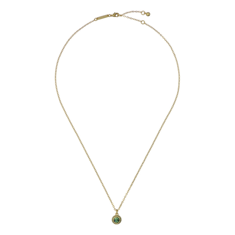Ted Baker Gold Soltell Solitaire Sparkle Green Halo Necklace