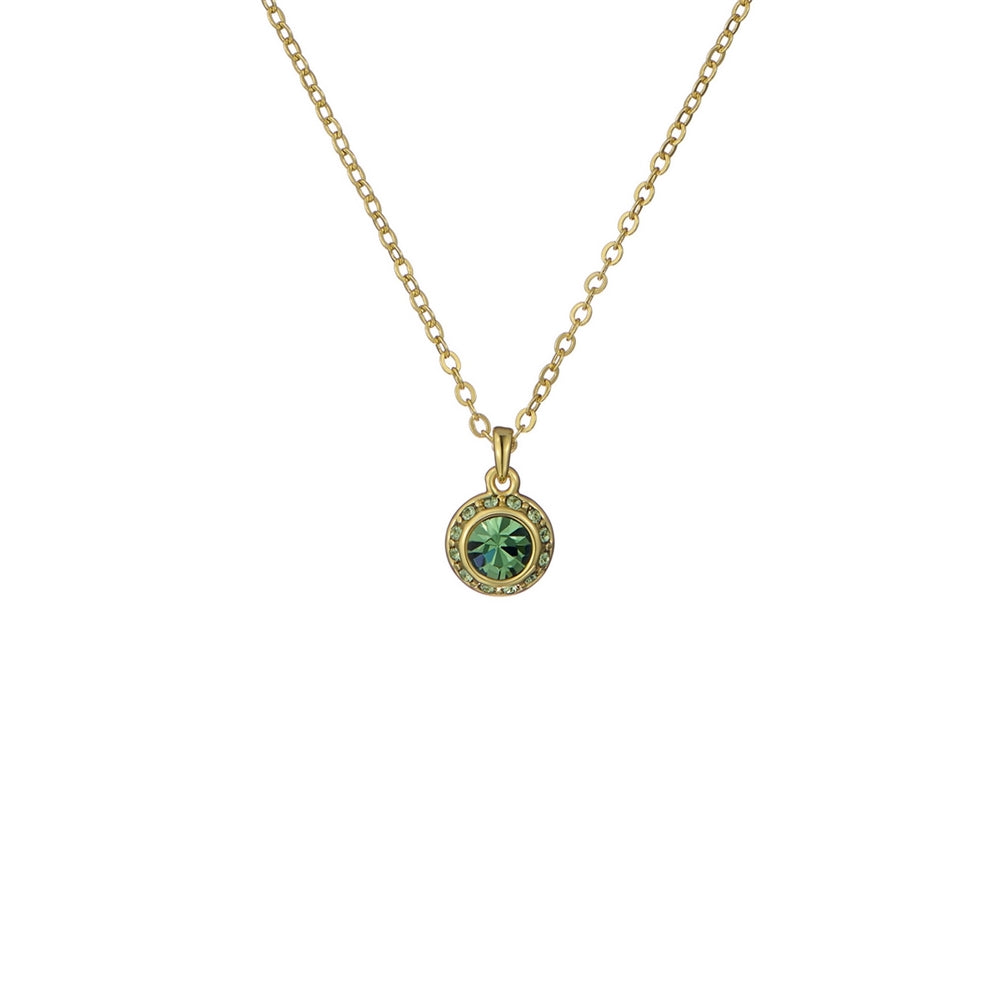 Ted Baker Gold Soltell Solitaire Sparkle Green Halo Necklace