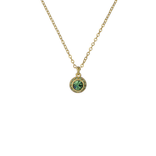 Ted Baker Gold Soltell Solitaire Sparkle Green Halo Necklace