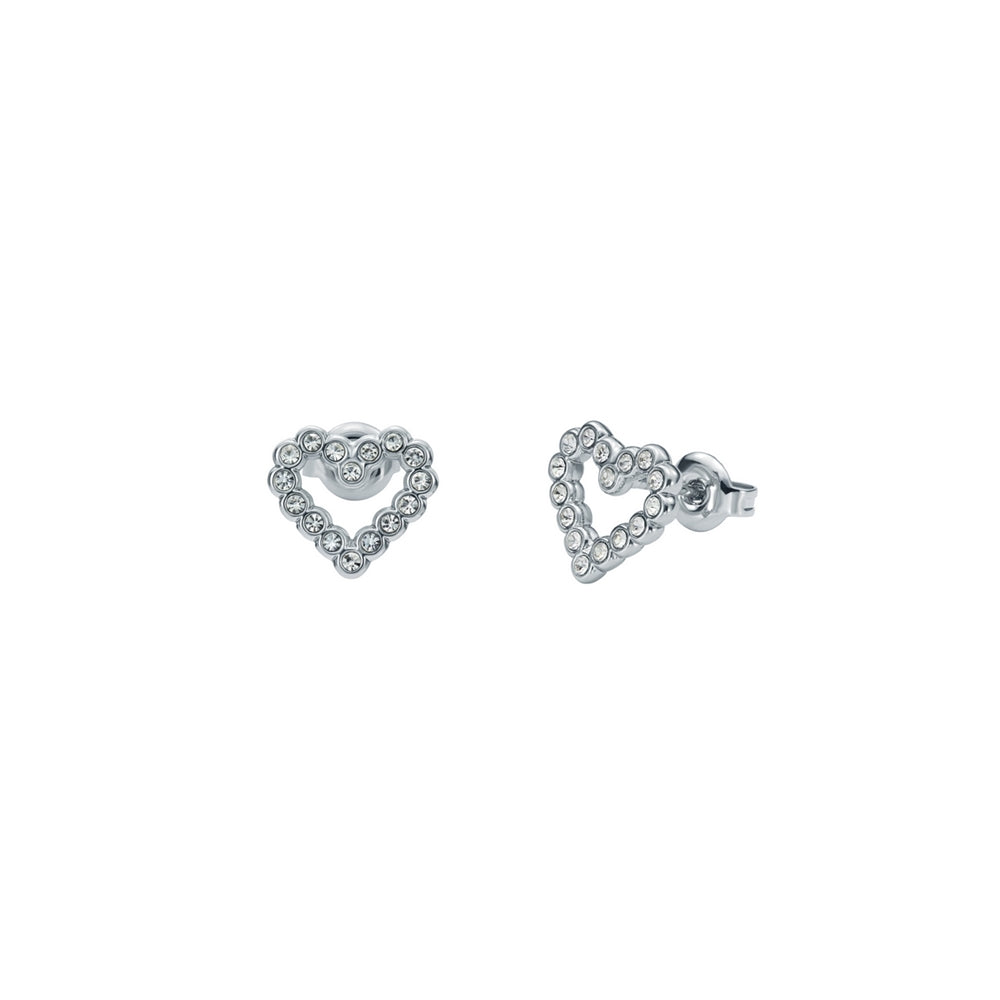Ted Baker Silver Amorina Crystal Halo Heart Studs