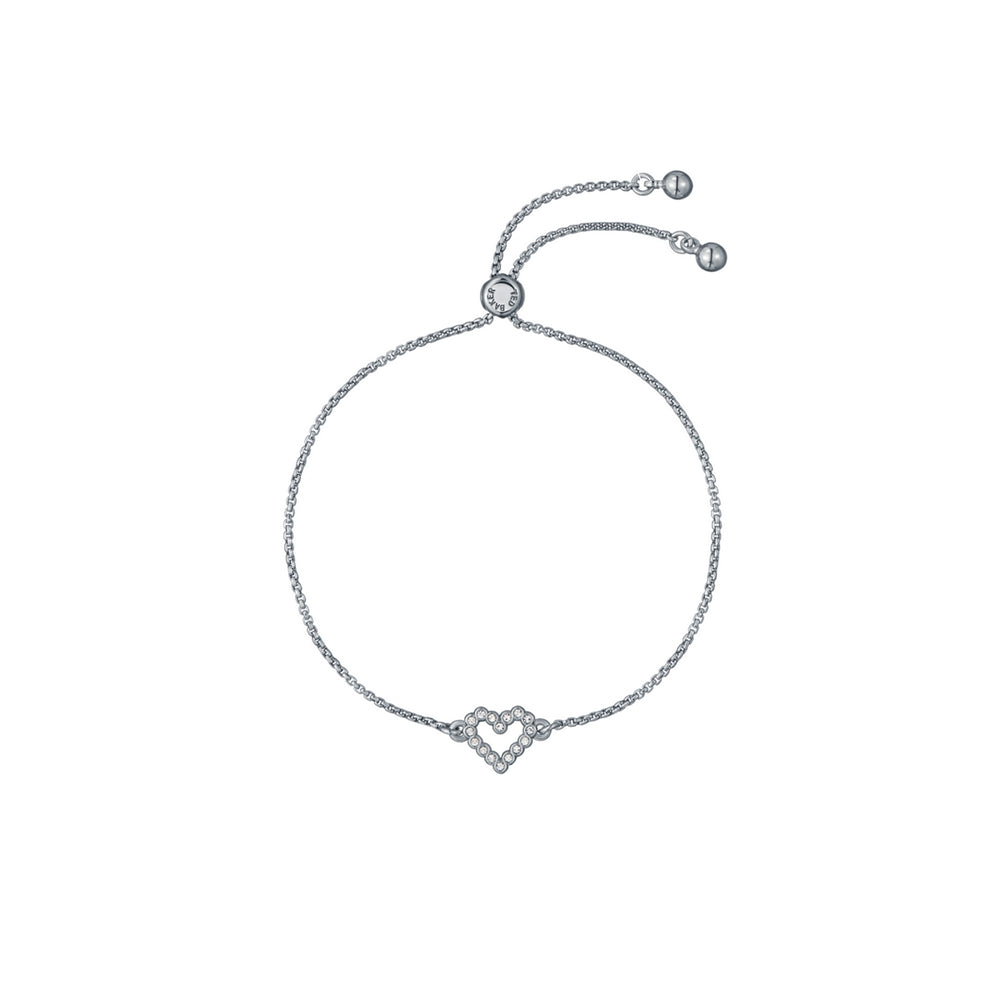 Ted Baker Silver Amorita Crystal Halo Heart Slide Bracelet