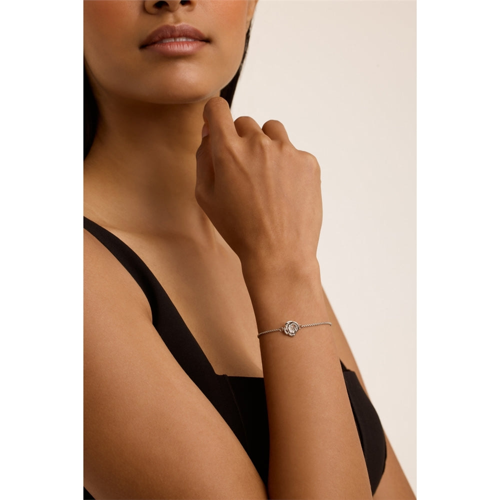 Ted Baker Silver Florina Crystal Flower Slide Bracelet