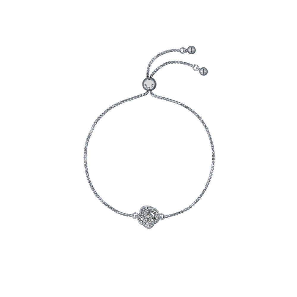 Ted Baker Silver Florina Crystal Flower Slide Bracelet