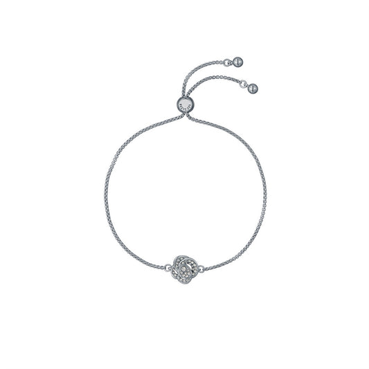Ted Baker Silver Florina Crystal Flower Slide Bracelet