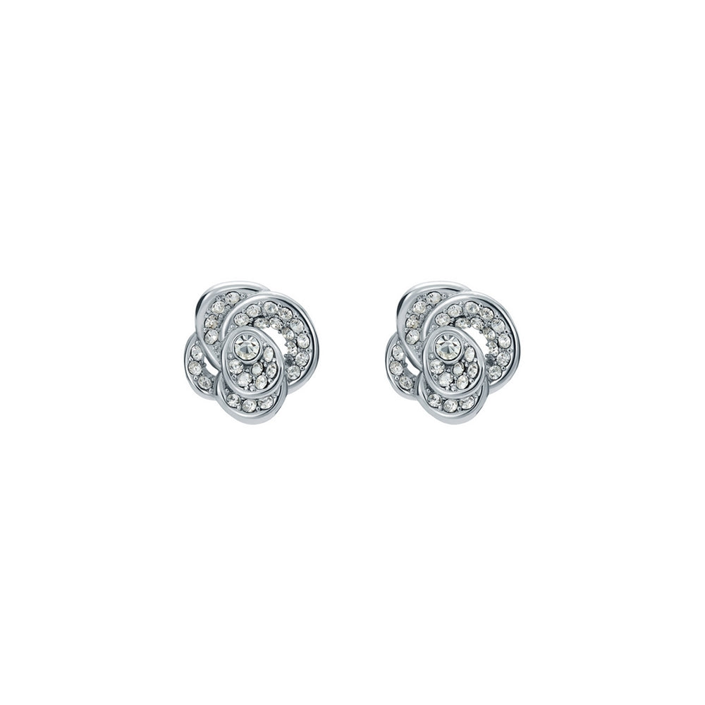Ted Baker Silver Florine Crystal Flower Stud Earrings