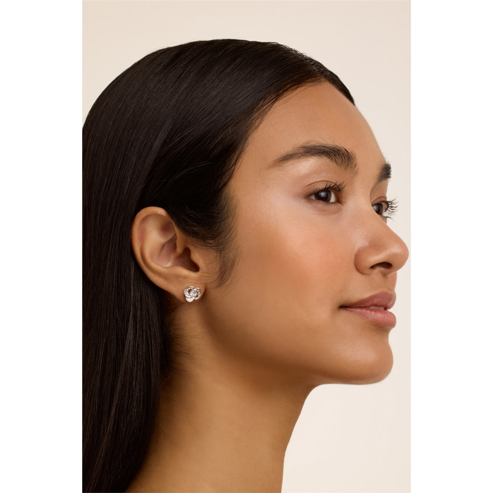Ted Baker Silver Florine Crystal Flower Stud Earrings