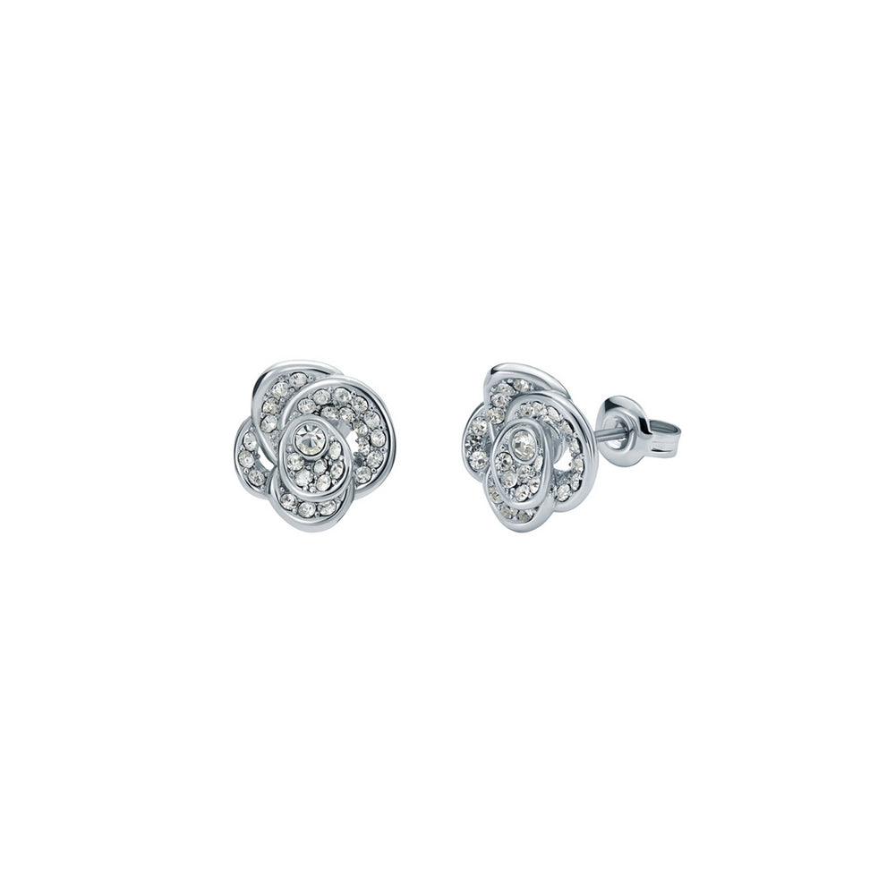 Ted Baker Silver Florine Crystal Flower Stud Earrings