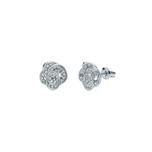 Ted Baker Silver Florine Crystal Flower Stud Earrings
