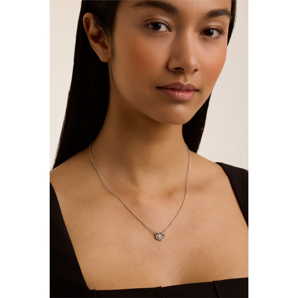 Ted Baker Silver Florita Crystal Flower Necklace