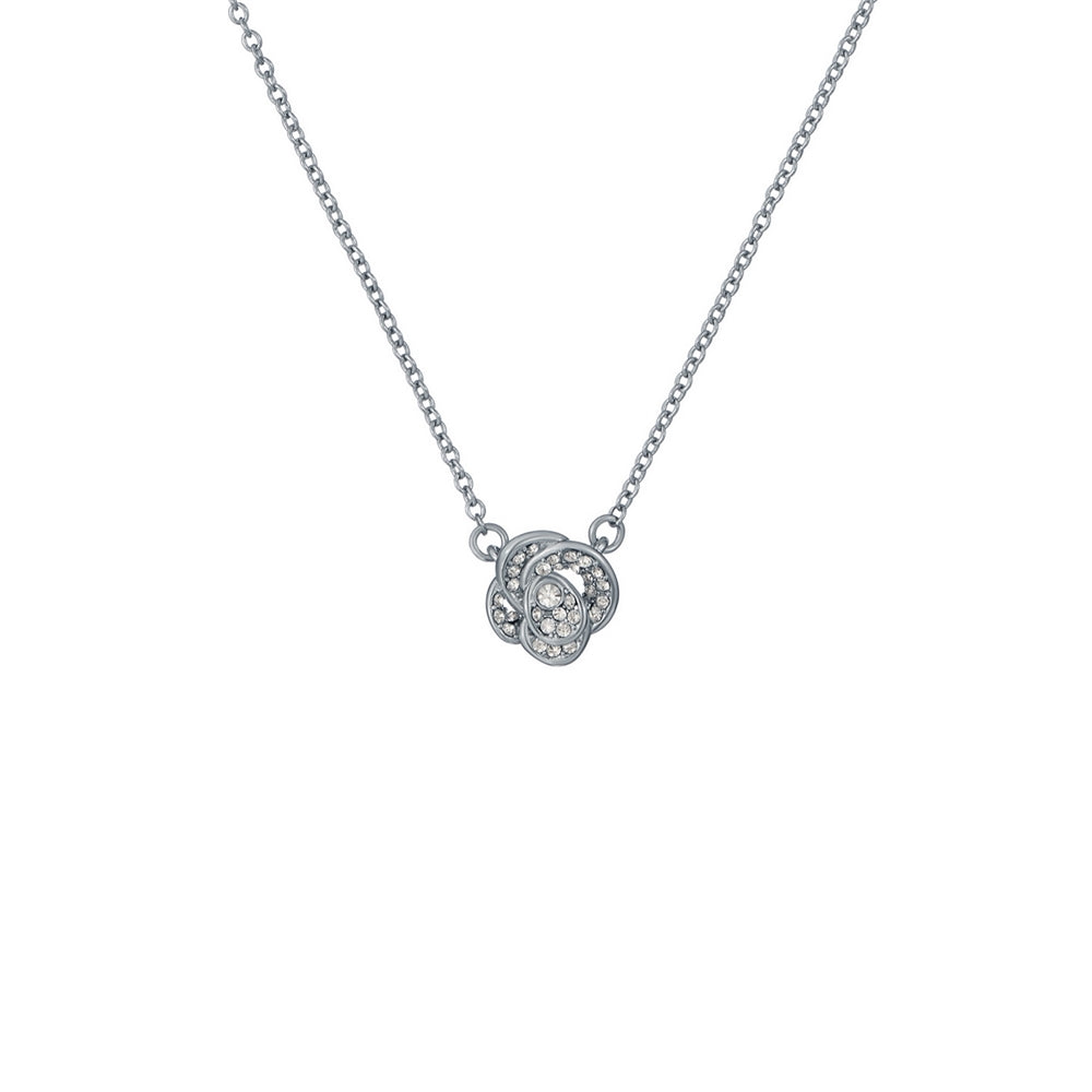 Ted Baker Silver Florita Crystal Flower Necklace
