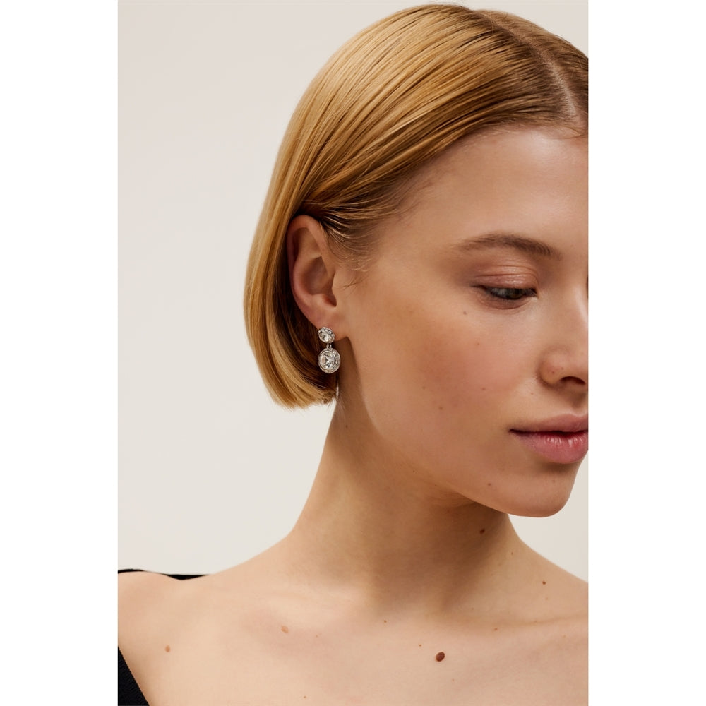 Ted Baker Silver Sollia Solitaire Sparkle Halo Drop Earrings