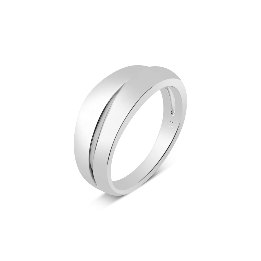 Argento Silver Chunky Overlap Ring