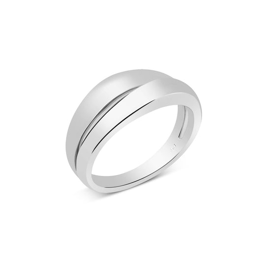 Argento Silver Chunky Overlap Ring